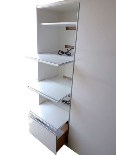 新札幌発 ダイニングボード キッチンボード 食器棚 8段 ホワイト エナメル 幅123×奥行44.5×高さ179.5cm / 1838