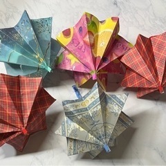 ꫛꫀꪝ✧‧˚折り紙の傘5個