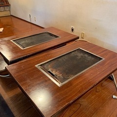 鉄板付きテーブル/都市ガス/関西工業/KT-68E/横幅1200×高さ700×奥行