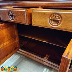 【愛品倶楽部柏店】花梨材 シノワズリ デザイン 大型4枚扉 飾り棚