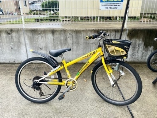 ブリジストン 24インチ 6段変速 男の子 子供 自転車 イエロー 中古