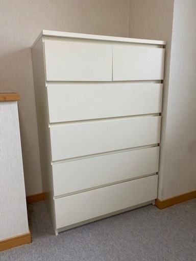 【売却済】IKEA MALM チェスト 白 幅80cm 5段