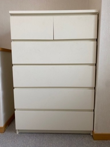 【売却済】IKEA MALM チェスト 白 幅80cm 5段