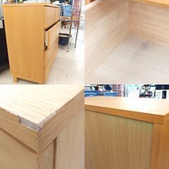 MUJI 無印良品 天然木 オーク材 4段チェスト 脚付 W800×D400×