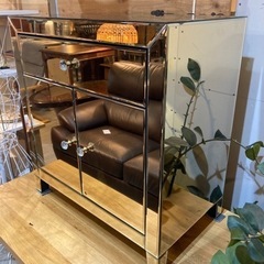 KARE ラグジュアリーゴールド(2doors 1drawer) キャビネット ミラー 