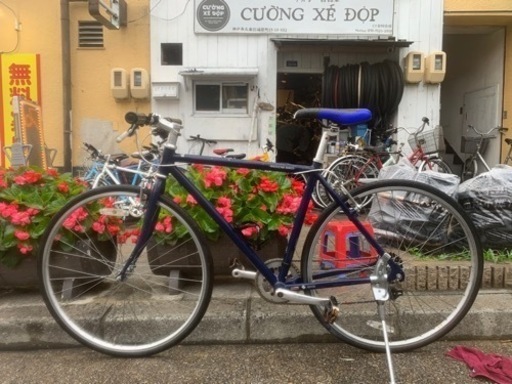 　クロスバイク　自転車　青　700x28c  7変速　シマノ　配達可能