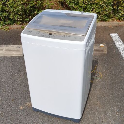 2020年製 洗濯機 AQUA ガラストップ 7.0kg  AQW-GS70HBK