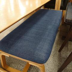 【4人掛けダイニングセット】4人掛けダイニングセット 無印良品 良品計画 テーブルセット ベンチ:ナチュラル×ネイビー