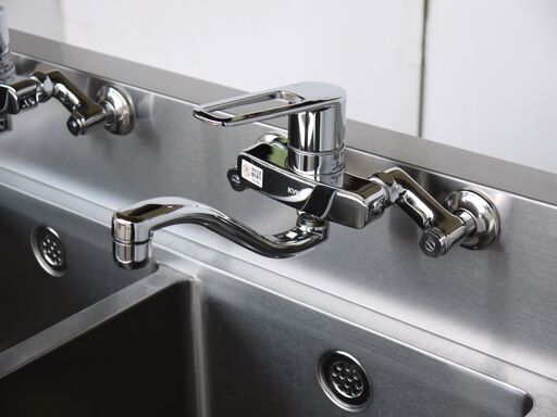 ≪yt730ジ≫ ステンレス製 2槽シンク 幅90x奥行60 バックガード付