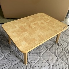 木目調の折り畳みローテーブル