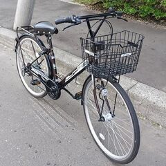 27インチ エアレス ノーパンクタイヤ 茶色 CHACLE 6段変速 オートライト 自転車 ☆ 札幌市 豊平区 平岸