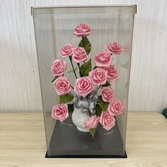 【あげます】【K4356】 中古 バラ 造花 ピンクローズ リボ...