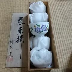 【煎茶揃　鉄仙花】4客　木箱入り