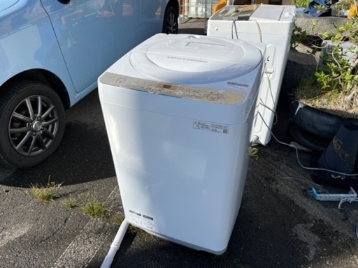 SHARP 2019年製 全自動洗濯機 6.0Kg ES-GE6C-W  内部分解清掃済 中古稼働品 ④