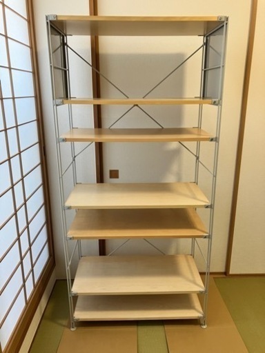 無印良品 スチールユニットシェルフ・木製棚セット・ワイド・大