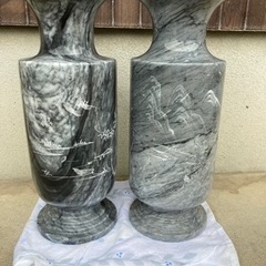 大理石の花瓶　2本セット