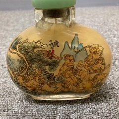 中国 骨董品　鼻煙壺  手書き内絵ガラス瓶  工芸美術品