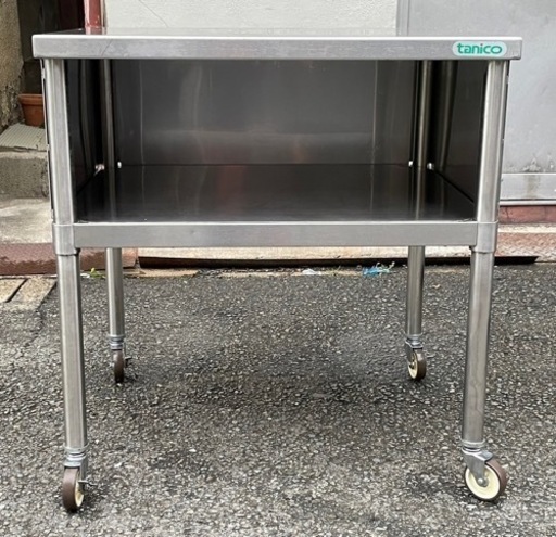 美品 業務用 タニコー キャスター付き 作業台 調理台 750×600×790(mm) ワークテーブル 直接引き取り可能 大阪 テーブル コンロ台 tanico