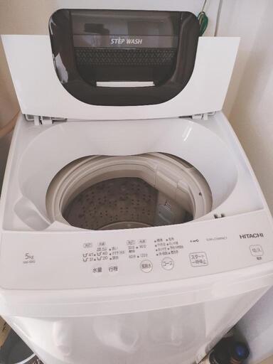 ▷美品•2021年製◁ HITACHI 全自動洗濯機 5キロ - 洗濯機 