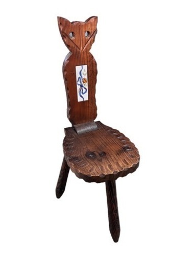 NO.640 アンティーク 猫型 タイル張り 折りたたみ椅子 花台 スペイン製