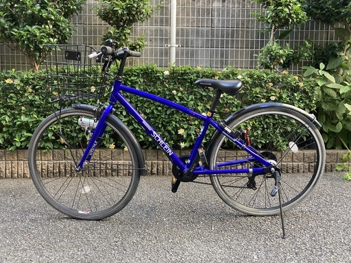 ブリヂストン自転車　シュライン26インチ　ブルー　かご・ライト・鍵付
