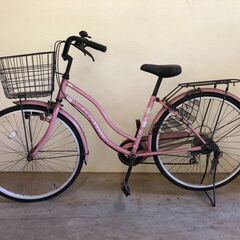 26インチ自転車_その1（ピンク色・3段変速）