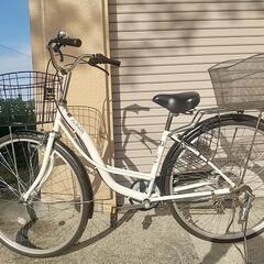 27インチ　シティサイクル キレイな白　6速　タイヤ前後溝有り 27インチ シティサイクル キレイな白 6速 タイヤ前後溝有り