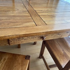 ダイニングテーブル チェア5点セット 補助テーブル付き