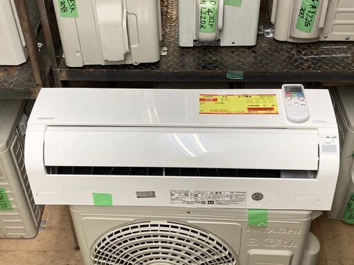 K04321　2020年製　日立　中古エアコン　主に6畳用　冷房能力　2.2KW ／ 暖房能力　2.2KW