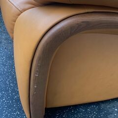 高級家具　カリモク　チターノ　3Pソファ　オットマン付き　3人掛け