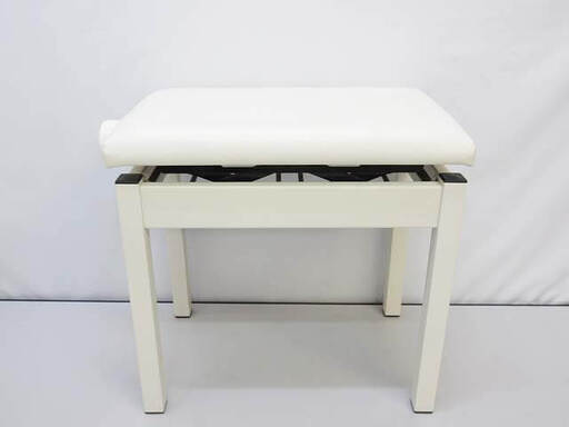 ss5260　ピアノ椅子　ホワイト　レザー調　高さ調整可　ハンドル式　イス　いす　チェア　ベンチ　白　47×31cm　スチール脚　ピアノ用