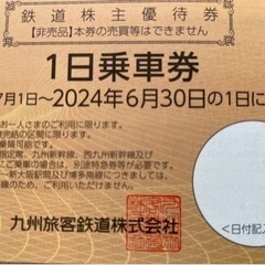 【ネット決済・配送可】JR九州1日乗車券 (株主優待券) ※郵送無料