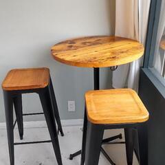 ハイテーブル&ハイチェアー2脚セット
