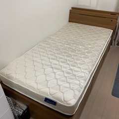 シングルベッド＋マットレス（引き出し・収納スペース・照明・コンセ...
