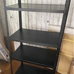 中古　黒の鉄製の棚5枚棚