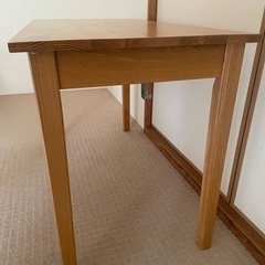 出品保留中※無印良品 オーク材木製デスク 引き出し・フック付き