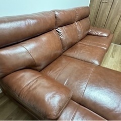 【送料込み】本革カウチソファ