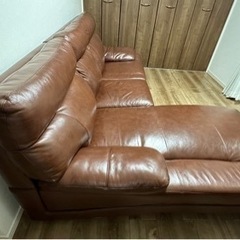 【送料込み】本革カウチソファ