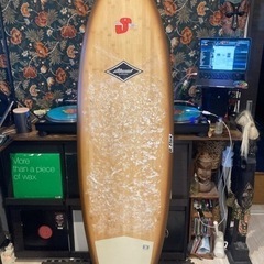 アドバンス　レトロフィッシュ　ショートボード　バンブー　福岡　木目