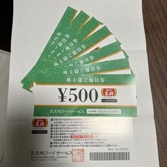 王将フード　株主優待　460円／枚
