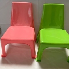子供用椅子 2個セット ピンク 緑
