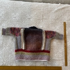 子供用　ミックスヤーン　カーディガン　手編み　80 90 100 サイズ　
