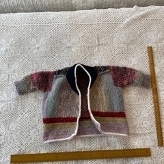 子供用　ミックスヤーン　カーディガン　手編み　80 90 100 サイズ　