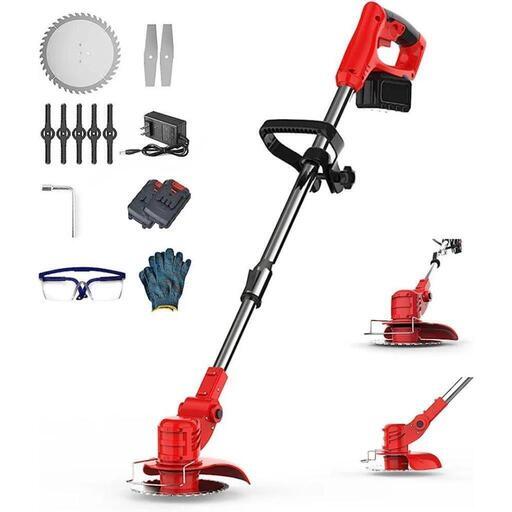 【新品】電動草刈機 充電式 バッテリー2個付き