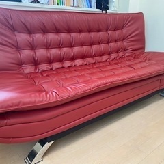 ニトリ ソファベッド Nシールド レッド