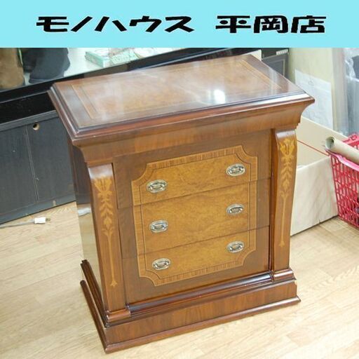 HURTADO キャビネット 幅60×奥35×高65cm スペイン製 3段収納 象嵌細工 ミニチェスト ウルタド 輸入家具 札幌市 清田区 平岡