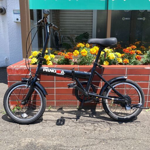 12/25※美品 PANGAEA チューブレス 折りたたみ自転車 16インチ パンクレス ギア無し シティサイクル 菊店