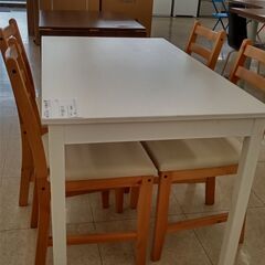 ☆ジモティ割あり☆ IKEA ダイニングセット 白 H73.5×D70.5×W120