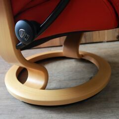 465)【参考約41万/美品】EKORNES エコーネス Reno レノ ストレスレスチェア リクライニングチェア オットマン付き 椅子 本革 Mサイズ 北欧