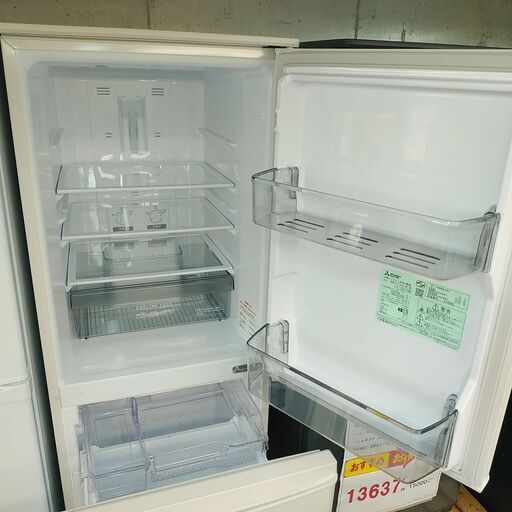 3か月間保証☆配達有り!25000円(税別)三菱 146L 2022年製 2ドア